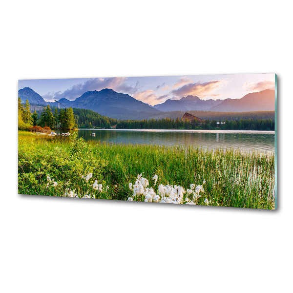 Pannello paraschizzi cucina con stampa raffigurante un lago tra le montagne