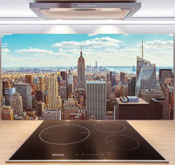 Pannello paraschizzi cucina con stampa con vista a volo d'uccello di New York