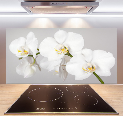 Rivestimento parete cucina con motivo orchidea
