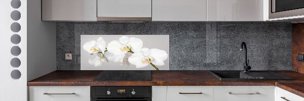 Rivestimento parete cucina con motivo orchidea