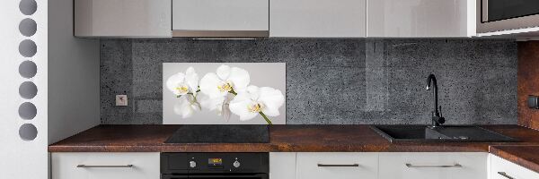 Rivestimento parete cucina con motivo orchidea