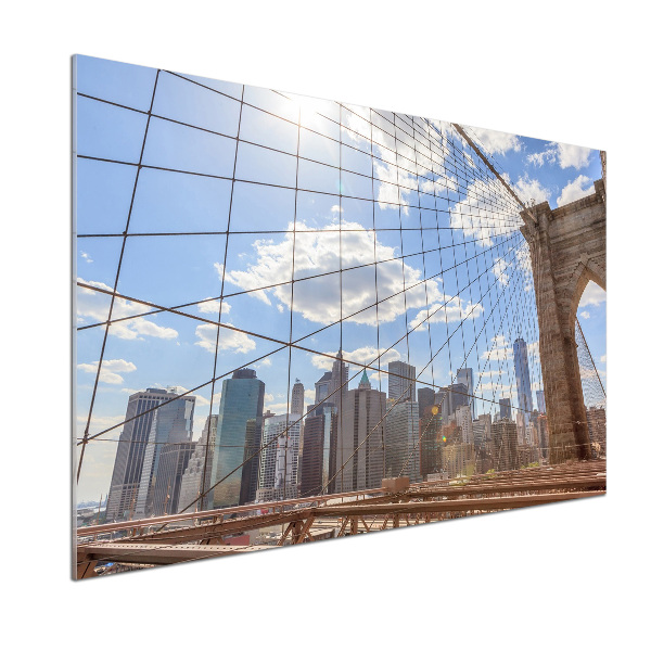 Rivestimento parete cucina con stampa del ponte di New York