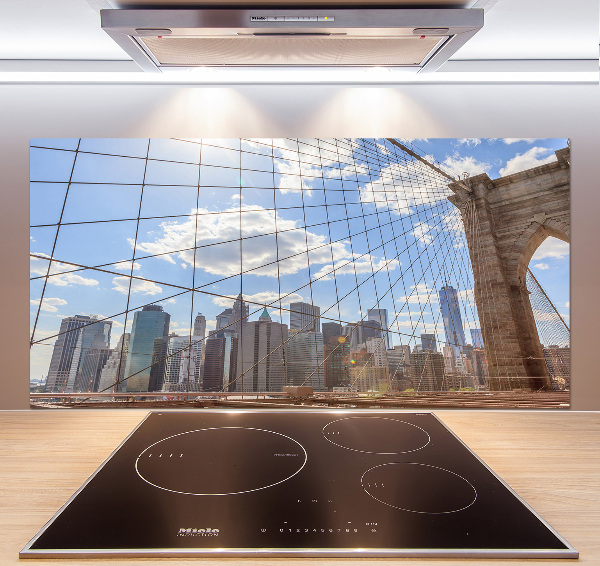 Rivestimento parete cucina con stampa del ponte di New York