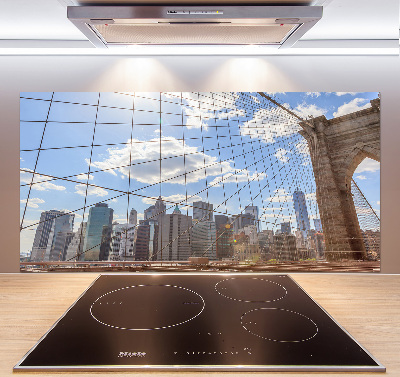 Rivestimento parete cucina con stampa del ponte di New York