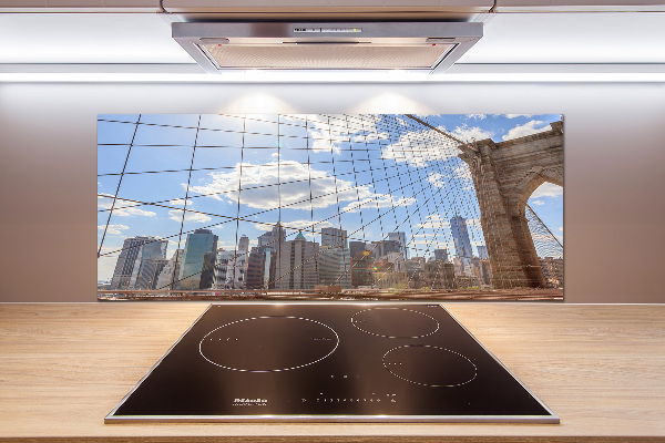 Rivestimento parete cucina con stampa del ponte di New York