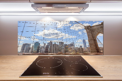 Rivestimento parete cucina con stampa del ponte di New York