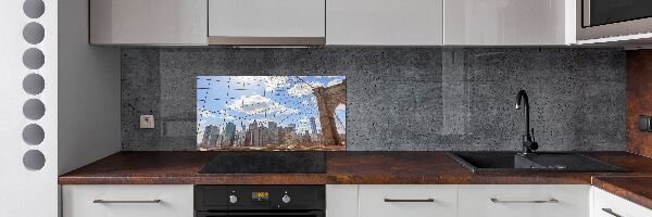 Rivestimento parete cucina con stampa del ponte di New York