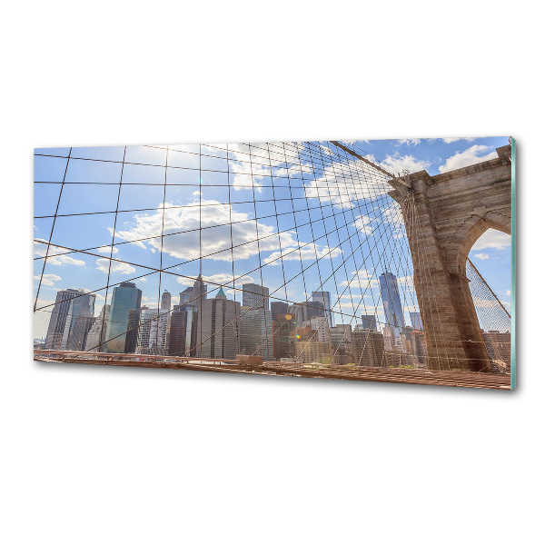 Rivestimento parete cucina con stampa del ponte di New York