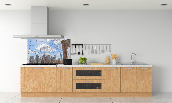 Rivestimento parete cucina con stampa del ponte di New York