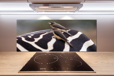 Rivestimento parete cucina con motivo di uccelli e zebra