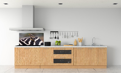 Rivestimento parete cucina con motivo di uccelli e zebra