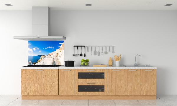 Pannello retrocucina con stampa di Santorini, Grecia