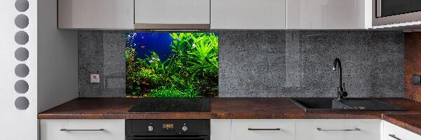 Rivestimento parete cucina con decorazione a motivo di pesci nell'acquario
