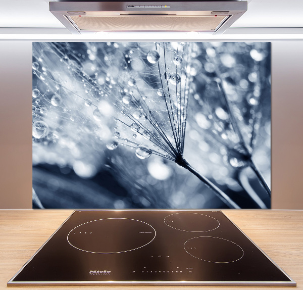 Pannello retrocucina con decorazione a semi di tarassaco