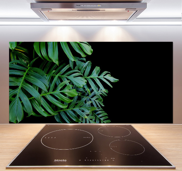 Rivestimento parete cucina con motivo Monstera