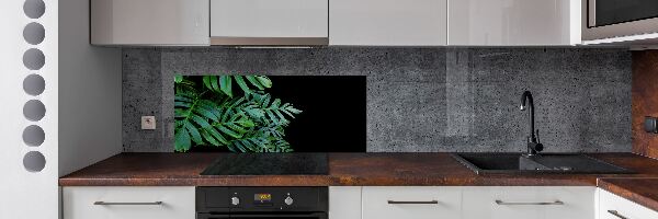 Rivestimento parete cucina con motivo Monstera
