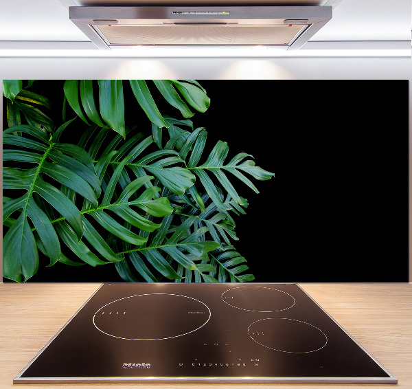 Rivestimento parete cucina con motivo Monstera