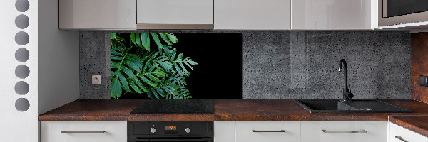 Rivestimento parete cucina con motivo Monstera