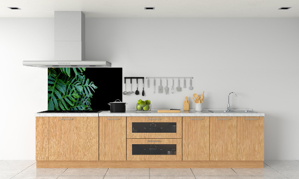 Rivestimento parete cucina con motivo Monstera