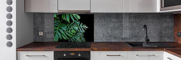 Rivestimento parete cucina con motivo Monstera