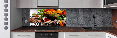 Pannello paraschizzi cucina con motivo di spezie colorate