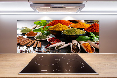 Pannello paraschizzi cucina con motivo di spezie colorate