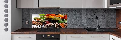 Pannello paraschizzi cucina con motivo di spezie colorate