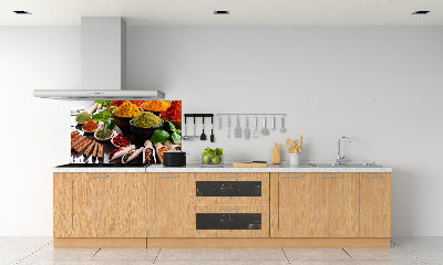 Pannello paraschizzi cucina con motivo di spezie colorate