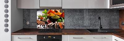 Pannello paraschizzi cucina con motivo di spezie colorate