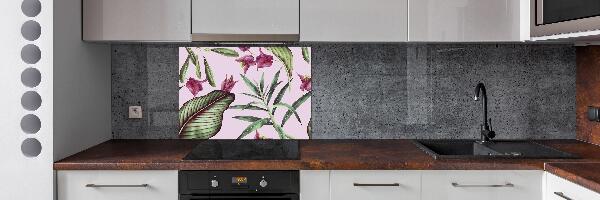 Pannello paraschizzi cucina con motivo di fiori tropicali