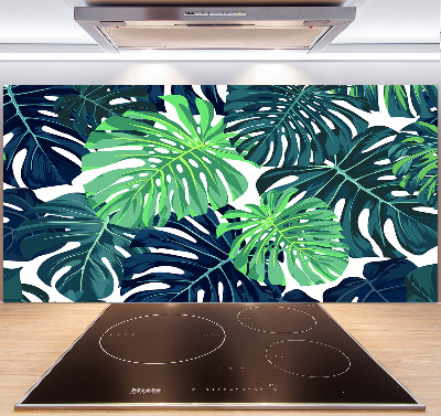 Pannello retrocucina con motivo di foglie tropicali