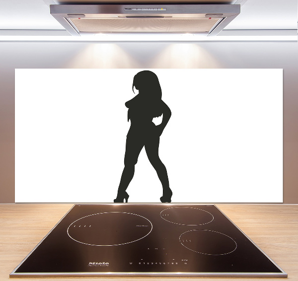 Rivestimento parete cucina con silhouette di donna