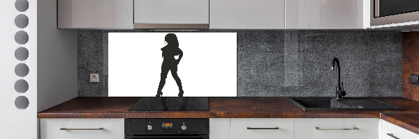 Rivestimento parete cucina con silhouette di donna
