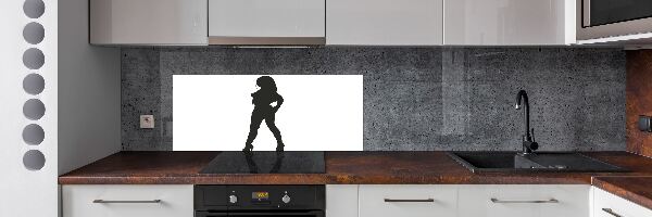 Rivestimento parete cucina con silhouette di donna