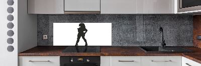 Rivestimento parete cucina con silhouette di donna