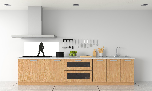 Rivestimento parete cucina con silhouette di donna