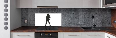 Rivestimento parete cucina con silhouette di donna