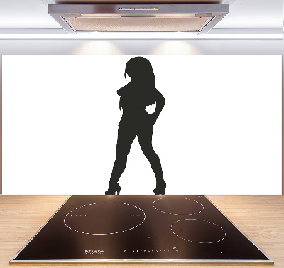 Rivestimento parete cucina con silhouette di donna