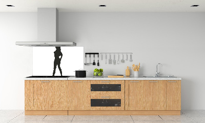 Rivestimento parete cucina con silhouette di donna