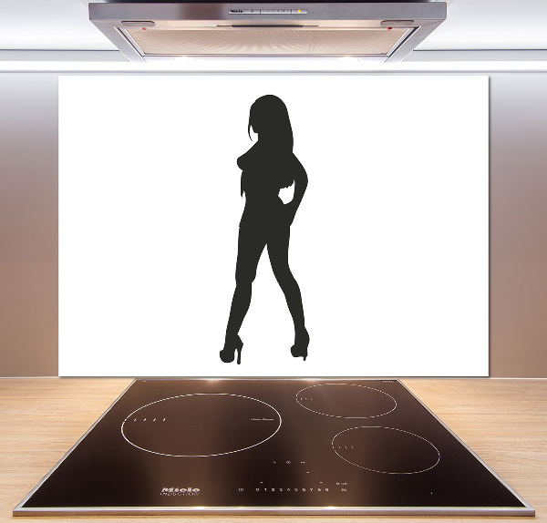 Rivestimento parete cucina con silhouette di donna