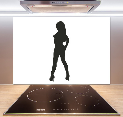 Rivestimento parete cucina con silhouette di donna