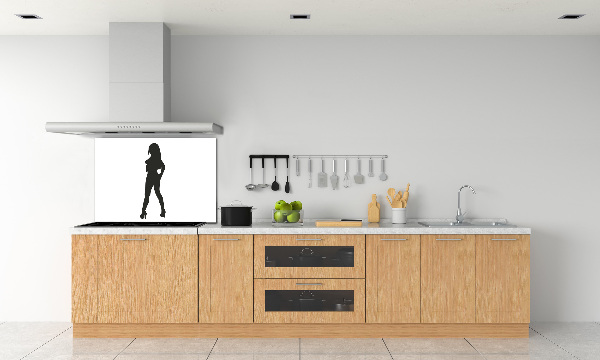 Rivestimento parete cucina con silhouette di donna