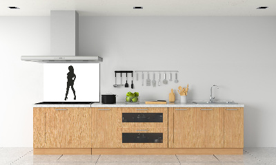 Rivestimento parete cucina con silhouette di donna
