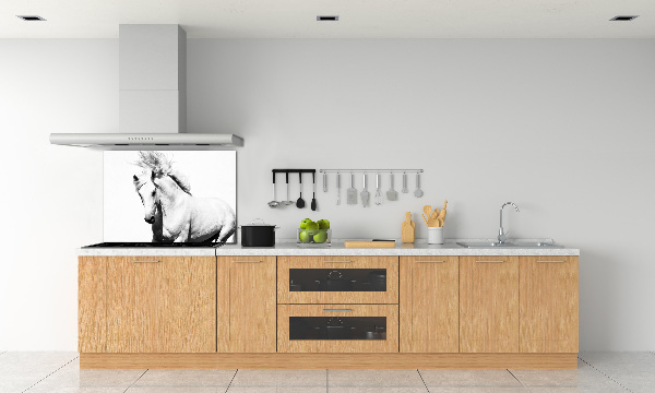 Pannello paraschizzi cucina con motivo cavallo bianco