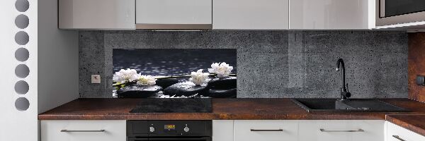 Rivestimento parete cucina con motivo a fiori di ciliegio