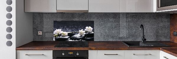 Rivestimento parete cucina con motivo a fiori di ciliegio