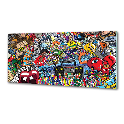 Pannello paraschizzi cucina con motivo collage musicale