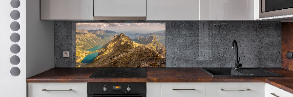 Rivestimento parete cucina con motivo L'occhio del mare dei Monti Tatra