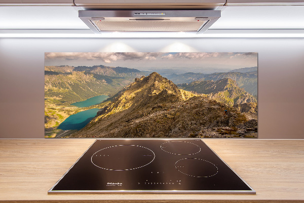 Rivestimento parete cucina con motivo L'occhio del mare dei Monti Tatra