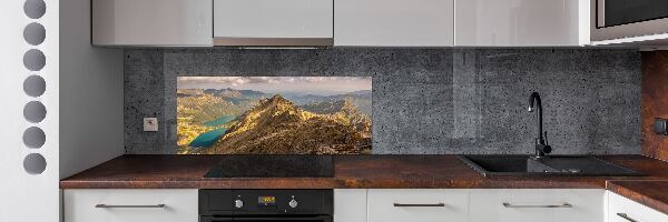 Rivestimento parete cucina con motivo L'occhio del mare dei Monti Tatra